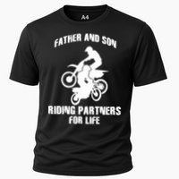 Father And Son Riding Partners For Life Motocross Cooling Performance Crew T-Shirt