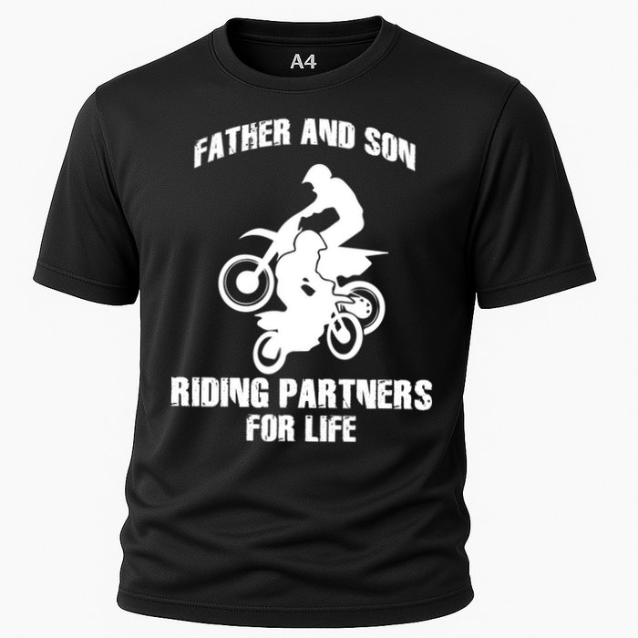 Father And Son Riding Partners For Life Motocross Cooling Performance Crew T-Shirt