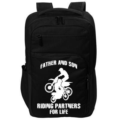 Father And Son Riding Partners For Life Motocross Impact Tech Backpack