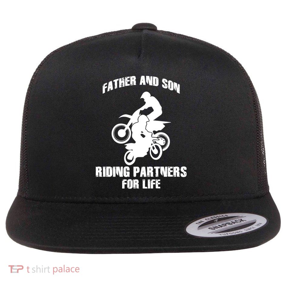 Father And Son Riding Partners For Life Motocross Flatbill Hat