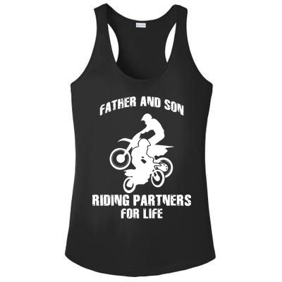 Father And Son Riding Partners For Life Motocross Ladies PosiCharge Competitor Racerback Tank