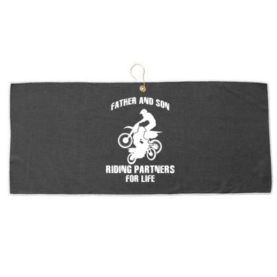 Father And Son Riding Partners For Life Motocross Large Microfiber Waffle Golf Towel