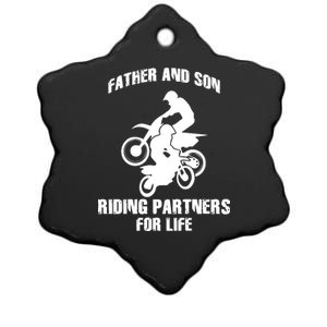 Father And Son Riding Partners For Life Motocross Ceramic Star Ornament