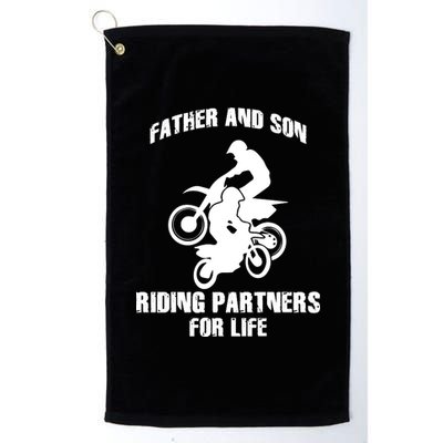 Father And Son Riding Partners For Life Motocross Platinum Collection Golf Towel