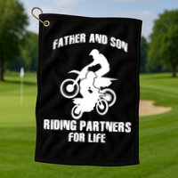 Father And Son Riding Partners For Life Motocross Golf Towel