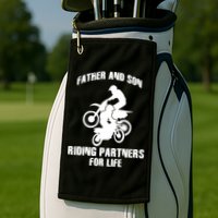 Father And Son Riding Partners For Life Motocross Golf Towel