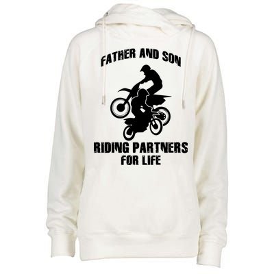 Father And Son Riding Partners For Life Motocross Womens Funnel Neck Pullover Hood