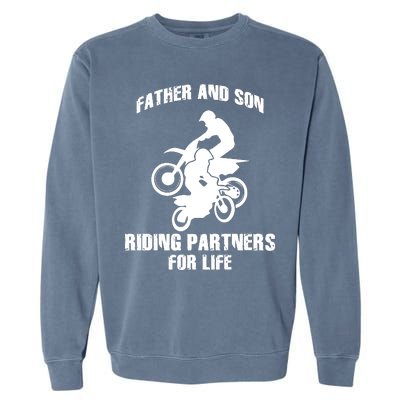 Father And Son Riding Partners For Life Motocross Garment-Dyed Sweatshirt