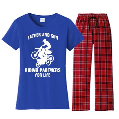 Father And Son Riding Partners For Life Motocross Women's Flannel Pajama Set