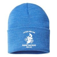 Father And Son Riding Partners For Life Motocross Sustainable Knit Beanie