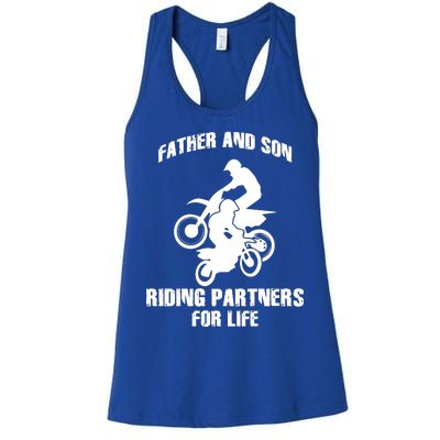 Father And Son Riding Partners For Life Motocross Women's Racerback Tank