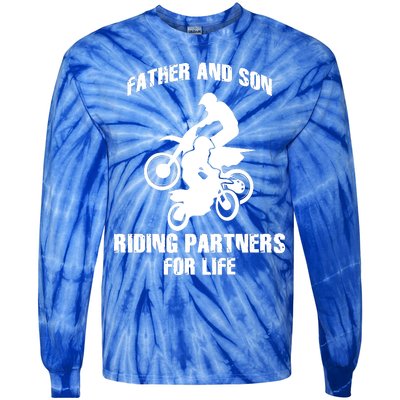 Father And Son Riding Partners For Life Motocross Tie-Dye Long Sleeve Shirt