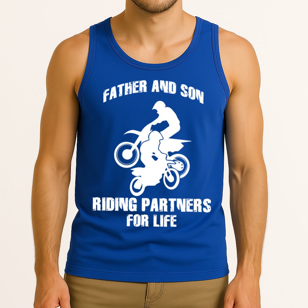 Father And Son Riding Partners For Life Motocross Tank Top