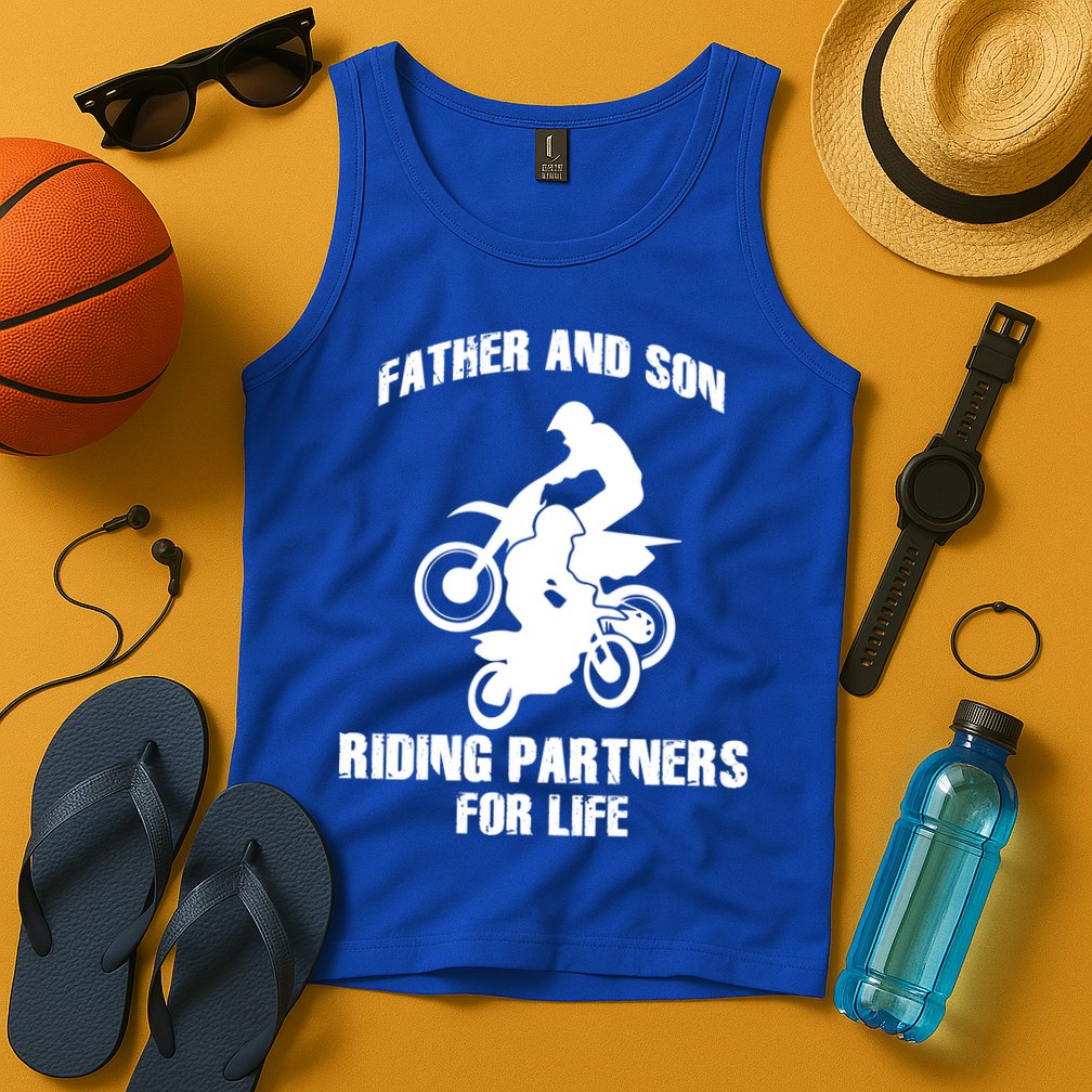 Father And Son Riding Partners For Life Motocross Tank Top