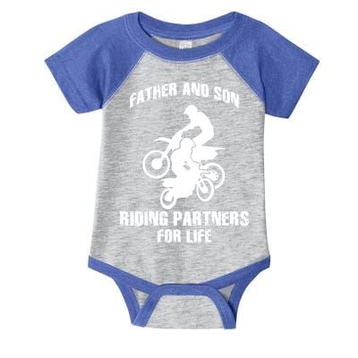 Father And Son Riding Partners For Life Motocross Infant Baby Jersey Bodysuit