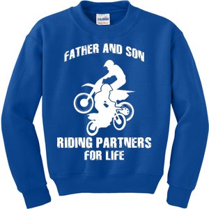 Father And Son Riding Partners For Life Motocross Kids Sweatshirt