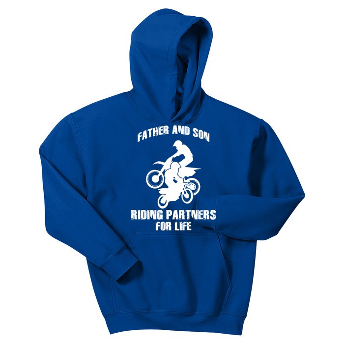 Father And Son Riding Partners For Life Motocross Kids Hoodie