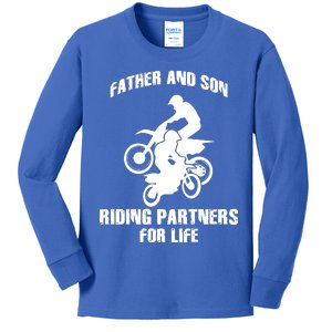 Father And Son Riding Partners For Life Motocross Kids Long Sleeve Shirt