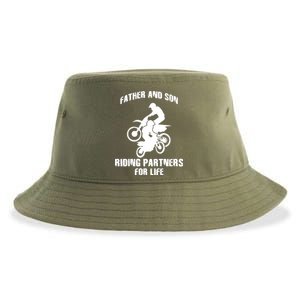 Father And Son Riding Partners For Life Motocross Sustainable Bucket Hat