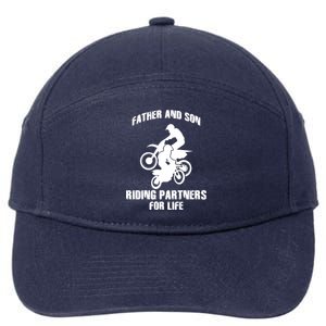 Father And Son Riding Partners For Life Motocross 7-Panel Snapback Hat