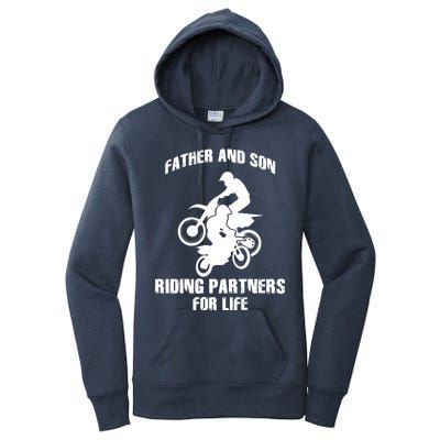 Father And Son Riding Partners For Life Motocross Women's Pullover Hoodie