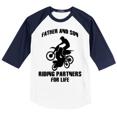 Father And Son Riding Partners For Life Motocross Baseball Sleeve Shirt