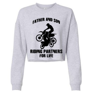 Father And Son Riding Partners For Life Motocross Cropped Pullover Crew