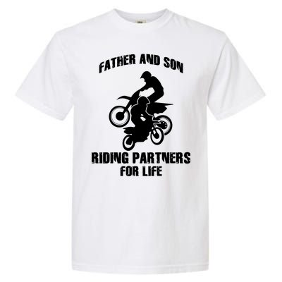 Father And Son Riding Partners For Life Motocross Garment-Dyed Heavyweight T-Shirt