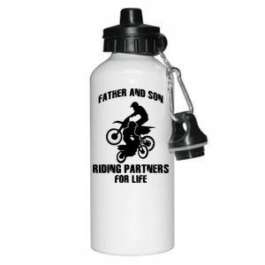 Father And Son Riding Partners For Life Motocross Aluminum Water Bottle