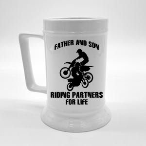 Father And Son Riding Partners For Life Motocross Beer Stein