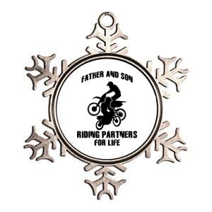 Father And Son Riding Partners For Life Motocross Metallic Star Ornament