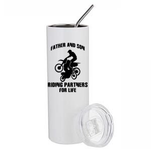 Father And Son Riding Partners For Life Motocross Stainless Steel Tumbler