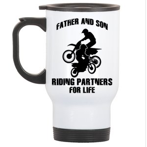 Father And Son Riding Partners For Life Motocross Stainless Steel Travel Mug