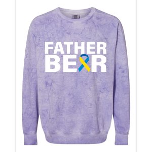 Father Bear Down Syndrome Awareness Colorblast Crewneck Sweatshirt