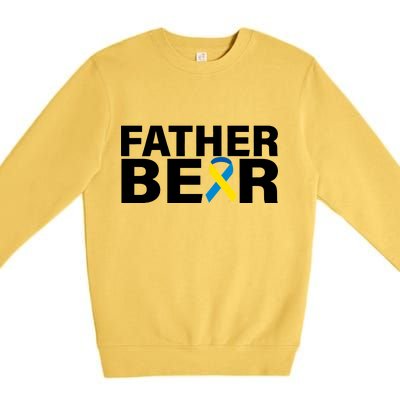 Father Bear Down Syndrome Awareness Premium Crewneck Sweatshirt