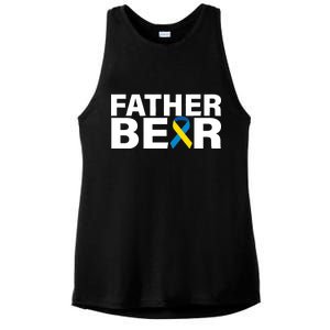 Father Bear Down Syndrome Awareness Ladies PosiCharge Tri-Blend Wicking Tank