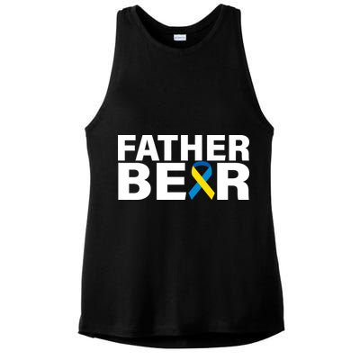 Father Bear Down Syndrome Awareness Ladies PosiCharge Tri-Blend Wicking Tank