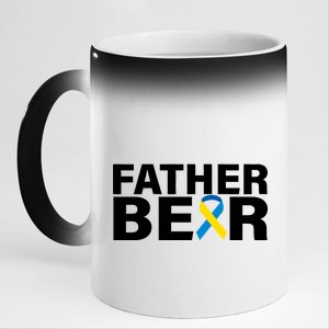 Father Bear Down Syndrome Awareness 11oz Black Color Changing Mug