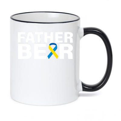 Father Bear Down Syndrome Awareness 11oz Black Color Changing Mug