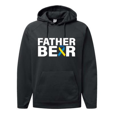 Father Bear Down Syndrome Awareness Performance Fleece Hoodie