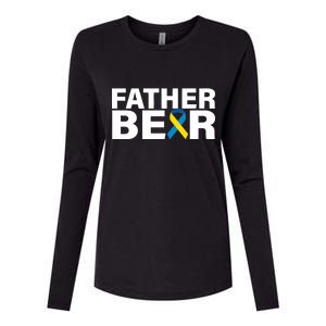 Father Bear Down Syndrome Awareness Womens Cotton Relaxed Long Sleeve T-Shirt