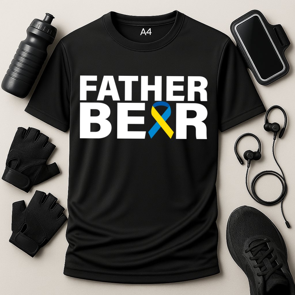 Father Bear Down Syndrome Awareness Cooling Performance Crew T-Shirt
