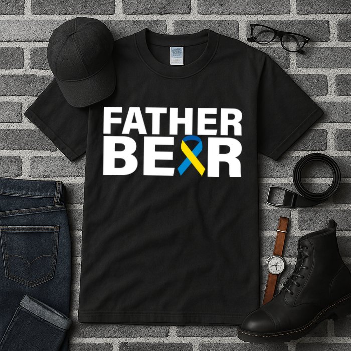 Father Bear Down Syndrome Awareness Tall T-Shirt