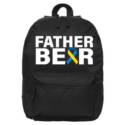 Father Bear Down Syndrome Awareness 16 in Basic Backpack