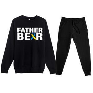 Father Bear Down Syndrome Awareness Premium Crewneck Sweatsuit Set