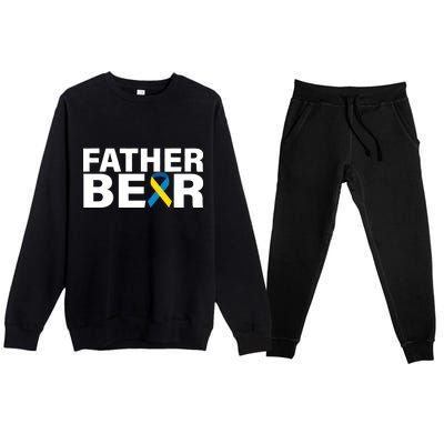 Father Bear Down Syndrome Awareness Premium Crewneck Sweatsuit Set