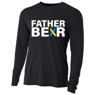 Father Bear Down Syndrome Awareness Cooling Performance Long Sleeve Crew