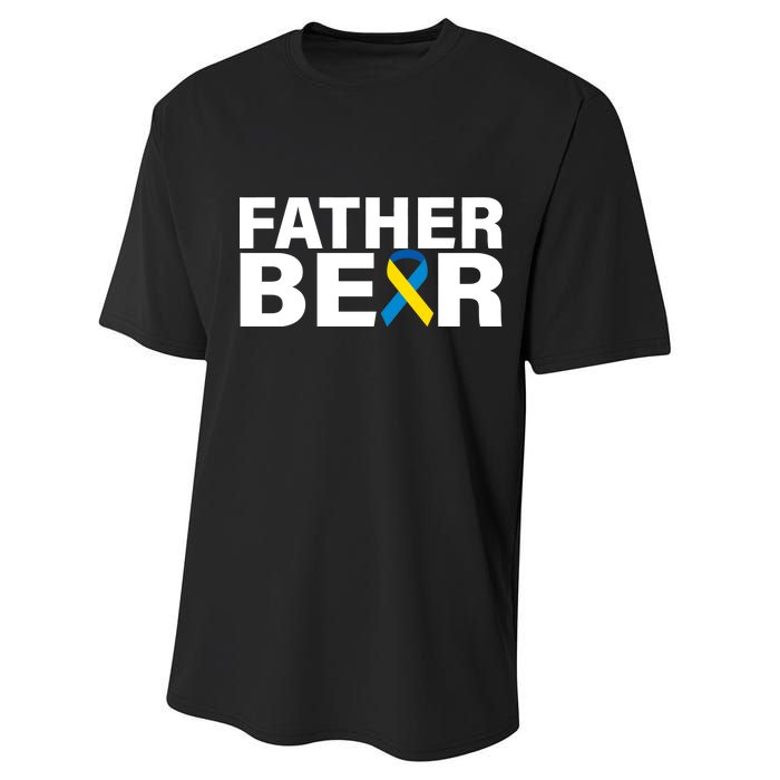 Father Bear Down Syndrome Awareness Performance Sprint T-Shirt