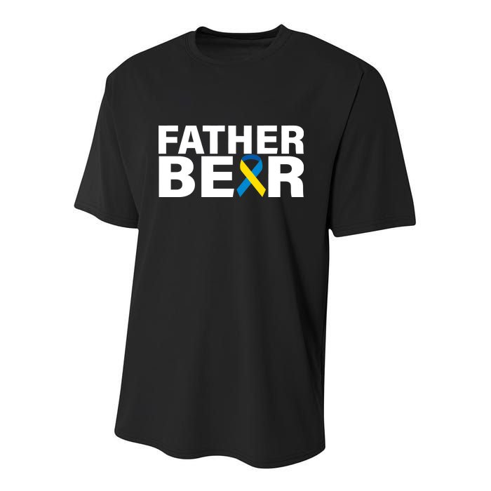 Father Bear Down Syndrome Awareness Youth Performance Sprint T-Shirt