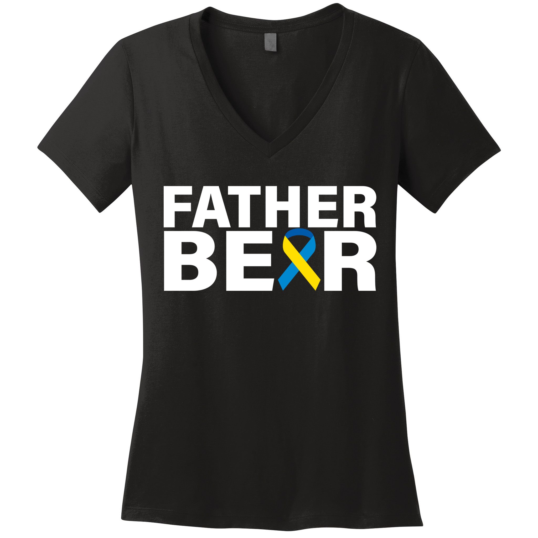 Father Bear Down Syndrome Awareness Women's V-Neck T-Shirt